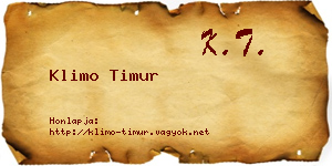 Klimo Timur névjegykártya